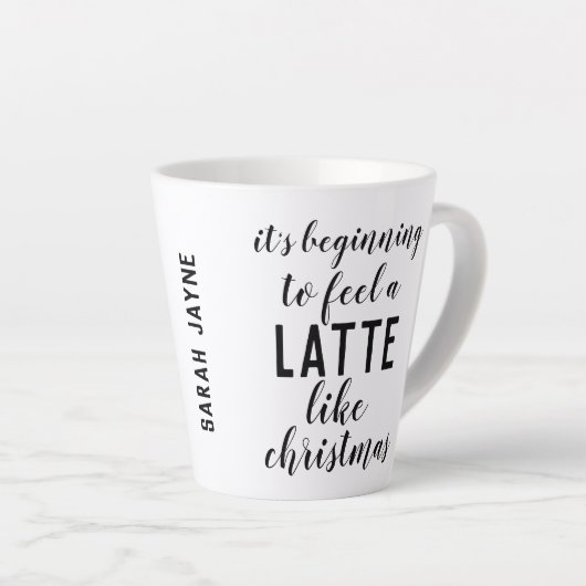 Kerstcitaat Het begint te voelen als Latte Mok (Rechterhoek)