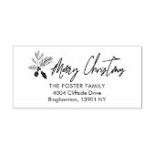 Kerstcitaat Holly Whimsical Script Return Rubberstempel (Afrduk)