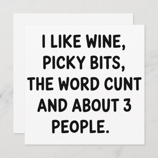 Kerstcitaat Ik Hou van Wijn Ruw Feestelijk Sarcasm Feestdagenkaart (Voorkant / Achterkant)