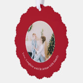 Kerstcitaat Liefde Lachen Ornament Kaart (Links)