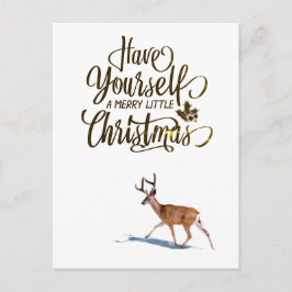 Kerstcitaat met rendier retro ontwerp briefkaart
