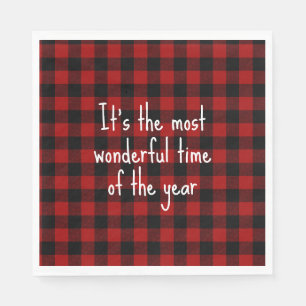 Kerstcitaat op Buffalo Plaid Servet