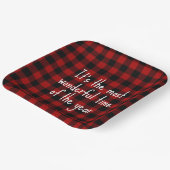 Kerstcitaat op Buffalo Pset Napkins Papieren Bordje (Gebogen)