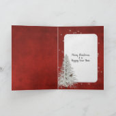 Kerstcitaat op rood met een lichte string kaart (Binnen)