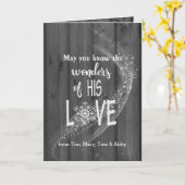 Kerstcitaat op zwart hout met licht kaart (Gele Bloem)