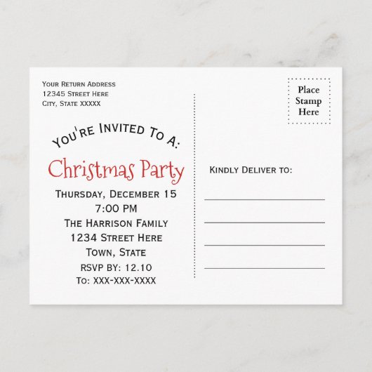 Kerstcitaat Rood Wit Typografie Save the Date Aankondigingskaart (Achterkant)