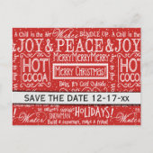 Kerstcitaat Rood Wit Typografie Save the Date Aankondigingskaart (Voorkant)