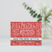 Kerstcitaat Rood Wit Typografie Save the Date Aankondigingskaart (Staand voorkant)
