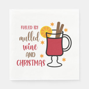 Kerstcitaat — Typografie — gevoed door mulled-wijn Servet