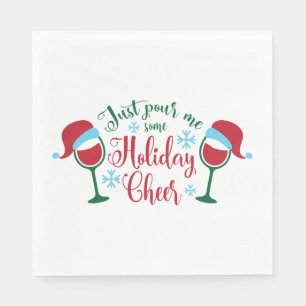 Kerstcitaat Typografie - Pour some Holiday Chee Servet