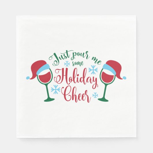 Kerstcitaat Typografie - Pour some Holiday Chee Servet (Voorkant)