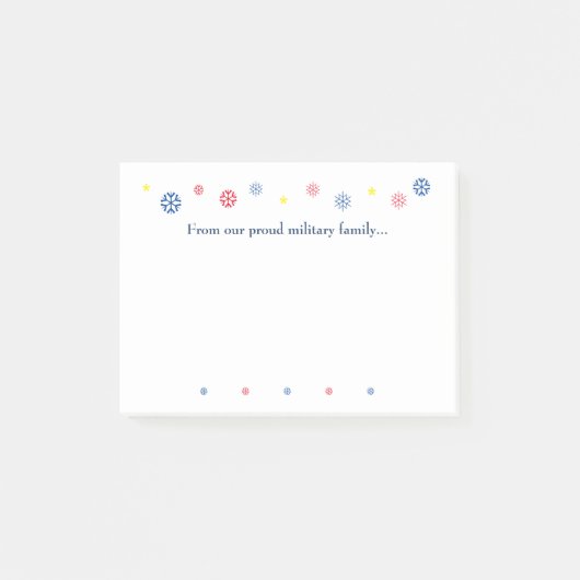 Kerstcitaat voor militaire familie Snowflakes Post-it® Notes (Voorkant)