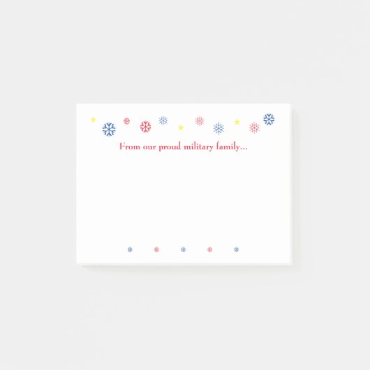 Kerstcitaat voor militaire familie Snowflakes Post-it® Notes (Voorkant)