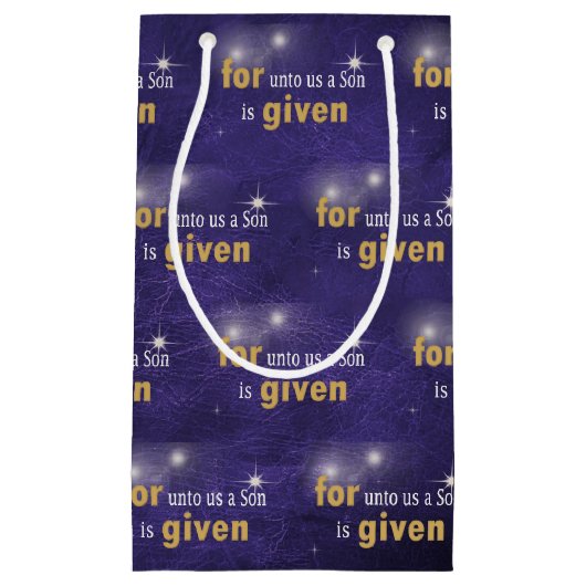 kerstcitaat voor Paars leder Klein Cadeauzakje (Voorkant)