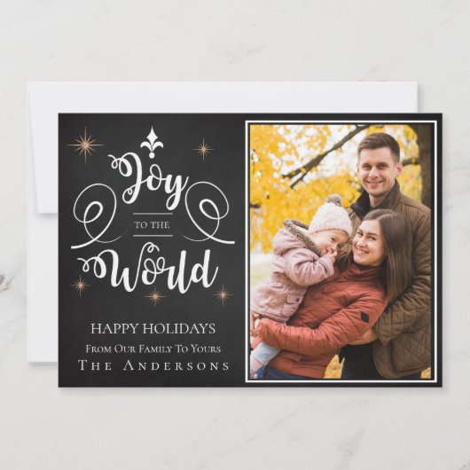 Kerstcitaat vreugde aan de wereld | Kerstkaart (Voorkant)