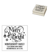 Kerstcitaat Vrolijk & helder Terugkeeradres Rubberstempel (Gestempeld)