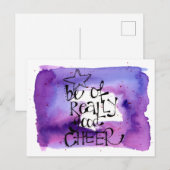 Kerstcitaat Waterverf Paarse briefing Briefkaart (Voorkant / Achterkant)