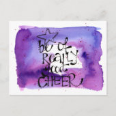 Kerstcitaat Waterverf Paarse briefing Briefkaart (Voorkant)