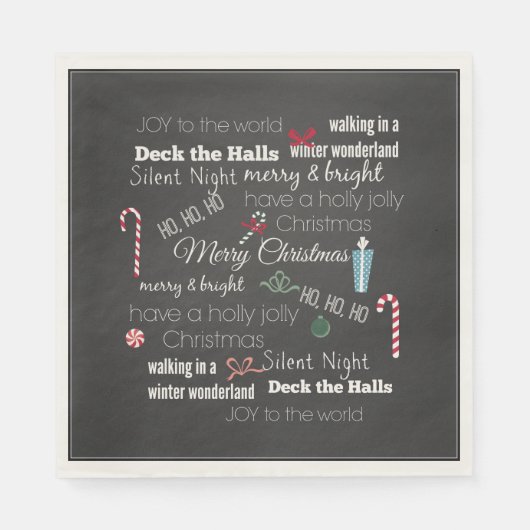 Kerstcitaten en Gezegden typografie Servetten (Voorkant)