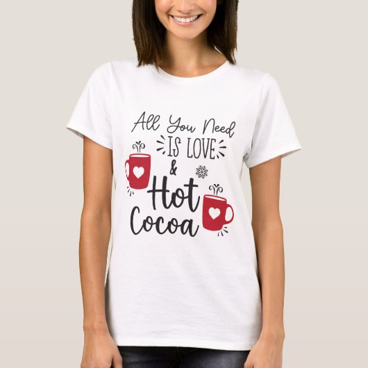 Kerstcitaten Hot Chocolate T-shirt (Voorkant)