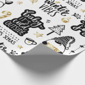 kerstcitaten in zwart-wit en goud cadeaupapier (Hoek)