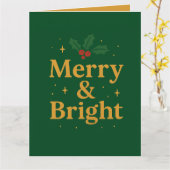 Kerstcitaten Merry & Bright Kaart (Gele Bloem)