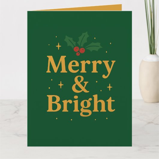 Kerstcitaten Merry & Bright Kaart (Voorkant)