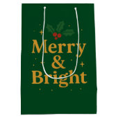 Kerstcitaten Merry & Bright Medium Cadeauzakje (Achterkant)