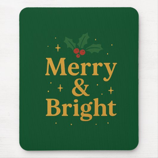 Kerstcitaten Merry & Bright Muismat (Voorkant)