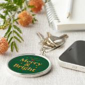 Kerstcitaten Merry & Bright Sleutelhanger (Zijkant)