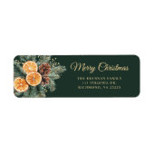 Kerstcitrus Oranje vakantie retour adres Etiket (Voorkant)