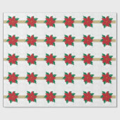 KerstClassy Red Poinsettia, gegaufreerd Cadeaupapier (Vlak)