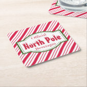 Kerstcoasters van de Noordpool Kartonnen Onderzetters (Schuin)