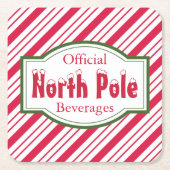 Kerstcoasters van de Noordpool Kartonnen Onderzetters (Voorkant)