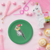 kerstcockatiel papieren bordje (Feest)