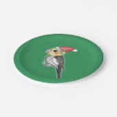 kerstcockatiel papieren bordje (Gekanteld)