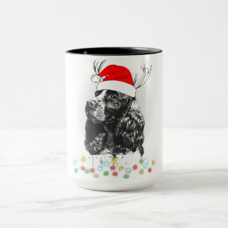 KerstCocker Spaniel Dog Funny Xmas Santa Dog Mok