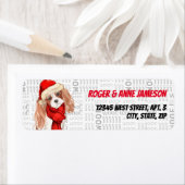 KerstCocker Spaniel Dog met naam Etiket (Insitu)