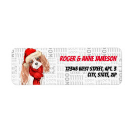 KerstCocker Spaniel Dog met naam Etiket