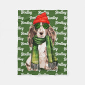 KerstCocker Spaniel Santa Dog's naam Fleece Deken (Voorkant)