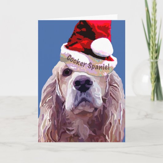 Kerstcockper Spaniel Feestdagen Kaart (Voorkant)
