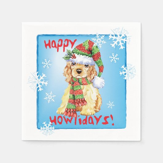 Kerstcockper Spaniel Servet (Voorkant)