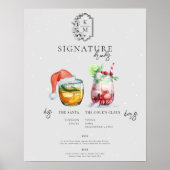 kerstcocktail | Bruid & bruidegom Signature Drink Poster (Voorkant)