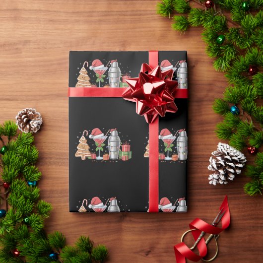 Kerstcocktail Espresso Martini Drankfeest Cadeaupapier (Feestdagen Geschenken)
