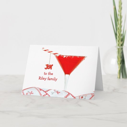 kerstcocktail feestdagen kaart (Voorkant)