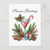 kerstcocktail feestelijk feestdagenkaart (Voorkant)