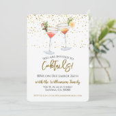 kerstcocktail Festive Drink Party Kaart (Staand voorkant)