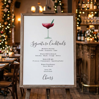 Kerstcocktail Kerst Signature-drankmenu Poster