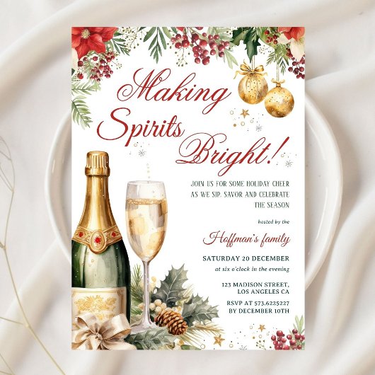 Kerstcocktail 'Making Spirits Bright' Kaart