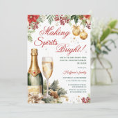 Kerstcocktail 'Making Spirits Bright' Kaart (Staand voorkant)